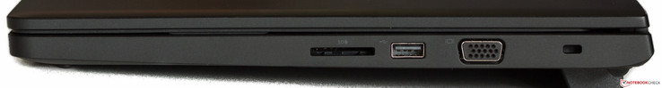 Rechte Seite: Strom, Lüftungsgitter, HDMI, 2 x USB 3.0, Audio in /out