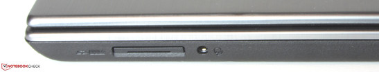 rechte Seite: Speicherkartenlesegerät (SD, MMC) und Audiokomboport