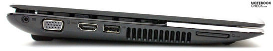 Linke Seite: Strom, VGA, HDMI, USB 2.0, Kartenleser Linke Seite: Strom, VGA, HDMI, USB 2.0, Kartenleser