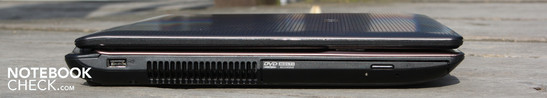 Linke Seite: DVD Brenner, USB 2.0 Linke Seite: DVD Brenner, USB 2.0