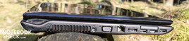 Linke Seite: Strom, VGA, LAN, eSATA, HDMI, 2xUSB, ExpressCard34