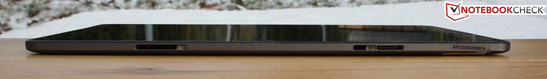 Rückseite Tablet: Docking-Port bzw. Netzteil  oder USB 2.0 Adapter