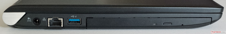 rechte Seite: Strom, Ethernet, USB 3.0, DVD