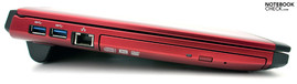 Linke Seite: 2x USB 3.0, RJ-45, DVD-Laufwerk Linke Seite: 2x USB 3.0, RJ-45, DVD-Laufwerk
