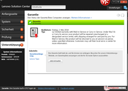 Das Lenovo Solution Center gibt Auskunft über den Garantiestatus des Rechners.