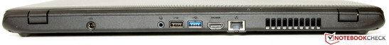 Rückseite: Netzanschluss, Audiokombo, USB 2.0, USB 3.0 HDMI, Gigabit-Ethernet