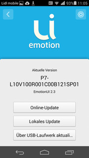 Über Android 4.4.2 KitKat legt Huawei beim Ascend P7 die hauseigene EmotionUi in der Version 2.3.