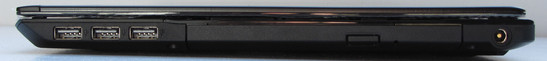 rechts: 3x USB 2.0, DVD-Brenner, Netzanschluss rechts: 3x USB 2.0, DVD-Brenner, Netzanschluss