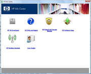 Über den Info Button startet das HP Info Center, welches unter anderem Zugriff auf das Benutzerhandbuch bietet...