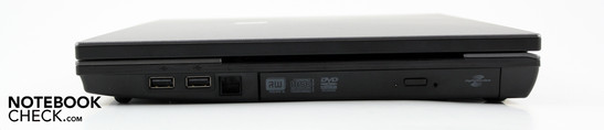 Rechte Seite: 2 x USB 2.0, Modem, DVD-Multibrenner Rechte Seite: 2 x USB 2.0, Modem, DVD-Multibrenner