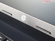 Das HP Logo ist schlicht aufgedruckt (auch auf dem Deckel).