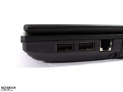 Modem und 2x USB 2.0 sind weit vorne untergbracht