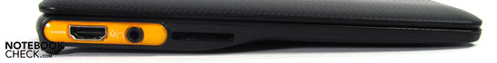 Linke Seite: HDMI, Audio Cardreader Linke Seite: HDMI, Audio Cardreader