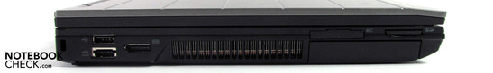 Linke Seite: Kensington, USB 2.0, USB/eSata, Displayport, ExpressCard/34, Cardreader Linke Seite: Kensington, USB 2.0, USB/eSata, Displayport, ExpressCard/34, Cardreader