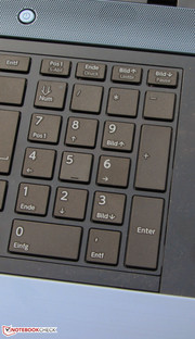 Ein Nummernblock ist vorhanden.