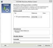 Mit dem Media Creator können Wiederherstellungs-DVDs angelegt werden.