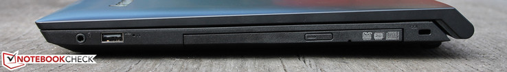 rechts: Mic-+Lin-Kombi, USB 2.0, DVD-Multireader, Kensington Lock