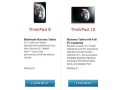 Das ThinkPad Tablet 10 ließ sich auf Lenovos Website blicken (Bild: Lenovo)