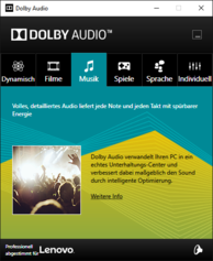 Dolby Audio Software - Musik-Preset