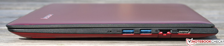 rechte Seite: "Novo-Taste", 2 x USB 3.0, Gigabit Ethernet, HDMI
