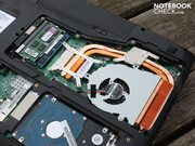 Zwei parallele Heatpipes leiten Prozessor- und GPU-Wärme ab.