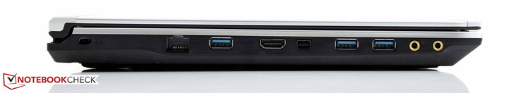 Kensington-Lock, RJ45 Ethernet, USB 3.0, HDMI, Mini DisplayPort, 2 x USB 3.0, Mikrofon, Kopfhörer (vergoldet)