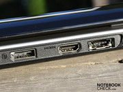 An Bord: Display-Port, eSATA und HDMI, KEIN VGA!