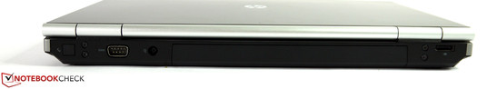 Rückseite: Modem, serieller Port, Akku, DisplayPort Rückseite: Modem, serieller Port, Akku, DisplayPort