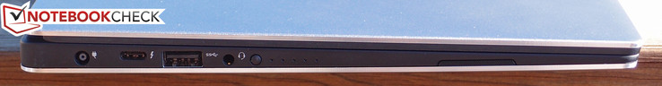 Lade-Schnittstelle, Thunderbolt 3/USB 3.1 Type-C Gen 2, USB 3.0, Kombi-Audio, Akku-Ladestandsanzeige