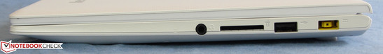 Rechte Seite: Audiokombo, Speicherkartenlesegerät, USB 2.0