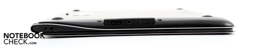 Rechte Seite: micro-SD, Kombi Kopfhörer/Mikrofon, USB 2.0, Kensington