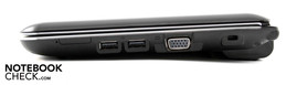 Rechts: 2 x USB, VGA, Kensington