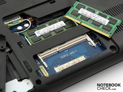 Hier der DDR3-Arbeitsspeicher, der in zwei Sockeln sitzt. Hier der DDR3-Arbeitsspeicher, der in zwei Sockeln sitzt.