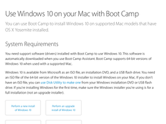 Apple: Boot Camp Support für Windows 10