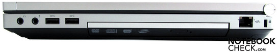 Rechts: 2 x Audio, 2 x USb 3.0, DVD-Brenner, RJ45 (LAN) Rechts: 2 x Audio, 2 x USb 3.0, DVD-Brenner, RJ45 (LAN)