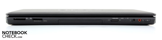 Frontseite: Memory Stick (Duo/Pro-HG) Slot & SD-Card Slot