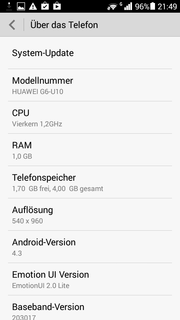 Android Systeminformationen