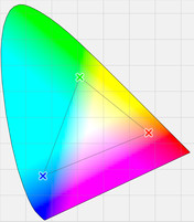 Darstellbare Farben des kalibrierten TN Panels (Dreieck)