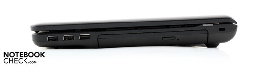 Rechte Seite: 3 x USB 2.0, Blu-ray Player, Kensington-Lock Rechte Seite: 3 x USB 2.0, Blu-ray Player, Kensington-Lock