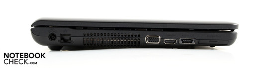 Linke Seite: AC, Ethernet, VGA, HDMI, eSATA/USB-Kombination, ExpressCard34 Linke Seite: AC, Ethernet, VGA, HDMI, eSATA/USB-Kombination, ExpressCard34