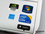 Ein Aufkleber weist auf Core i3 hin Ein Aufkleber weist auf Core i3 hin
