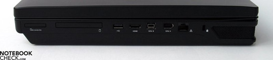 Rechte Seite: CardReader, USB 2.0, HDMI, Firewire 1394b, Firewire 1394b, LAN, Kensington Lock Rechte Seite: CardReader, USB 2.0, HDMI, Firewire 1394b, Firewire 1394b, LAN, Kensington Lock