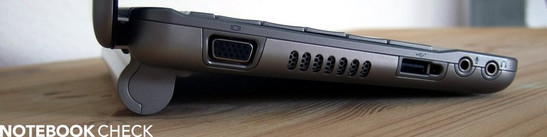 Linke Seite: VGA-Out, USB 2.0, Audio (Kopfhörer, Mikrofon) Linke Seite: VGA-Out, USB 2.0, Audio (Kopfhörer, Mikrofon)