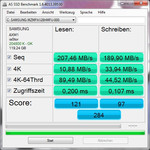 Sequentielle Lese- und Schreibraten mit dem AS-SSD Benchmark