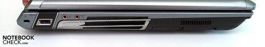 Linke Seite: Kensington Lock, USB, Audio Linke Seite: Kensington Lock, USB, Audio