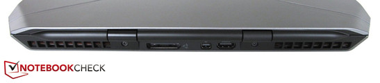 Rückseite: Anschluss für Grafikverstärker, DisplayPort, HDMI