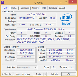 neu am Start: Intel Core M-5Y70 "Broadwell"