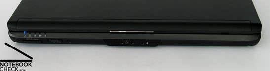 Vorderseite: Cardreader, WLan Schalter, Audio Ports
