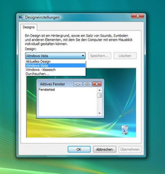 Windows Vista bietet zwar nicht so viele Designs, lässt Ihnen dafür bei der Farbanpassung freie Hand