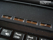 Vier praktische Funktionsknöpfe oberhalb der Tastatur, unter anderem zum Deaktivieren des Touchpads